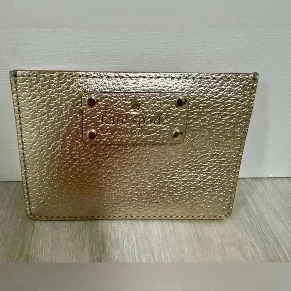 Kate Spade Womens Gold Tan Small Card Holder Wallet - Picture 2 of 5
